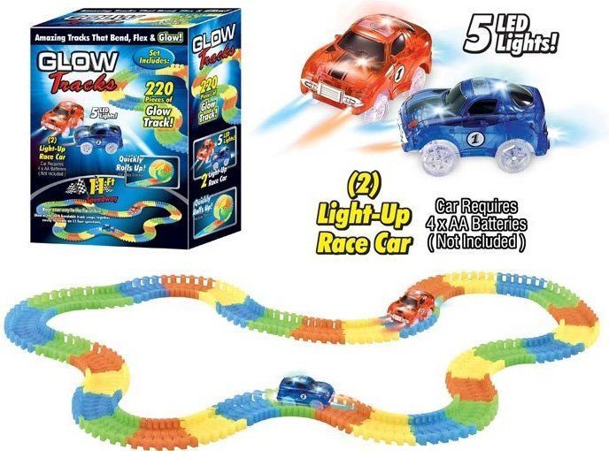iMex Toys Glow Tracks svítící autodráha 220 dílů 2 autíčka - obrázek 1