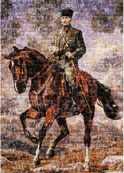 Art puzzle Puzzle Ghazi Mustafa Kemal na svém koni 1000 dílků - obrázek 1