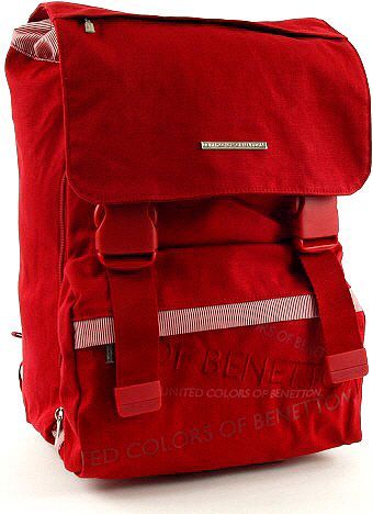 Benetton Školní batoh , na přezky červená - obrázek 1