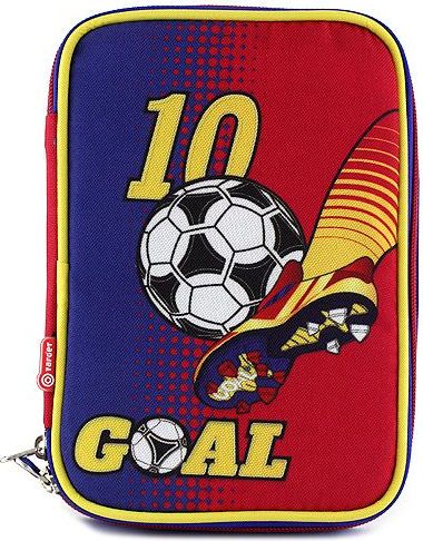 Goal Školní penál s náplní , jednopatrový, modro/žlutý - obrázek 1