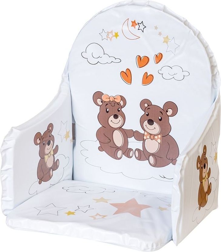NEW BABY Vložka do dřevěných jídelních židliček typu New Baby Victory bílá medvídci - obrázek 1