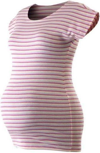 Jožánek PETRA- Pruhované těhotenské tričko, růžovo-bílé L/XL - obrázek 1