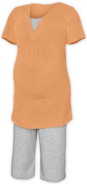 Jožánek Těhotenské a KOJÍCÍ pyžamo, SV. ORANŽOVÁ L/XL - obrázek 1