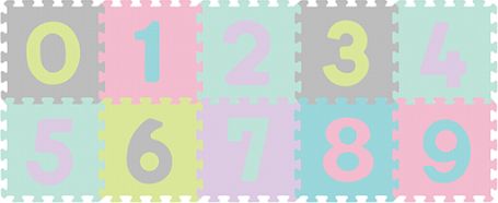 BabyOno Pěnové puzzle Čísla - 10ks, pastelové - obrázek 1