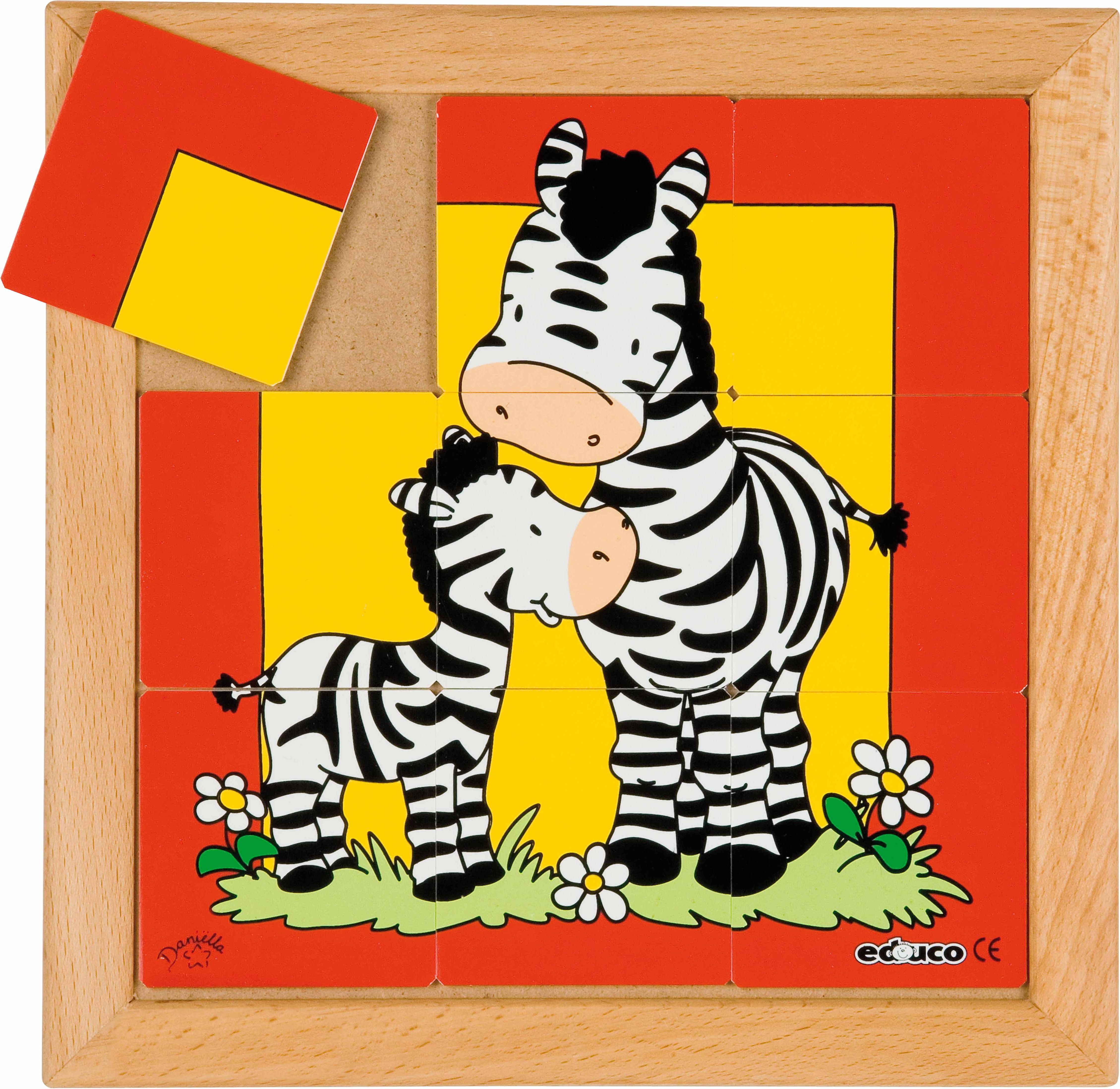 Educo E522281 Animal puzzle mother + child - zebra - obrázek 1