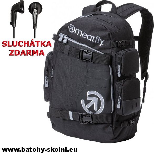 Studentský batoh Meatfly Wanderer 2021 Black - Doprava Zdarma - obrázek 1