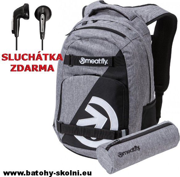Studentský batoh Meatfly Exile 4 A Heather Grey, Black - Doprava Zdarma - obrázek 1