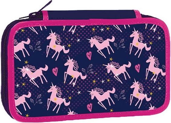 Školní penál třípatrové pouzdro Stil Koníčci Pink Unicorn - obrázek 1