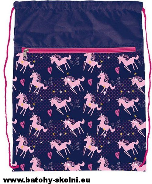 Pytlík na přezůvky a cvičky Stil Koníčci Pink Unicorn - obrázek 3