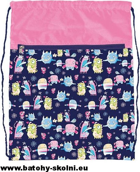 Pytlík na přezůvky a cvičky Stil Happy Monsters - obrázek 1