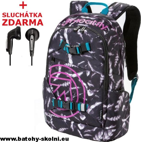 Studentský batoh Meatfly Basejumper 3 M Feather Grayscale - Doprava Zdarma - obrázek 1