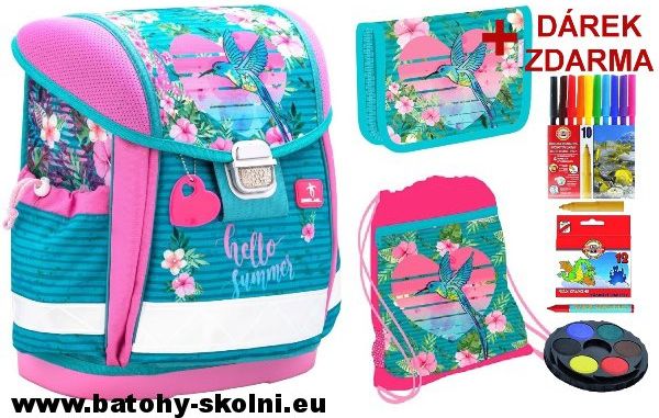 Školní aktovka Belmil 403-13 Kolibřík Hello Summer 3 dílný set - Doprava Zdarma - obrázek 1