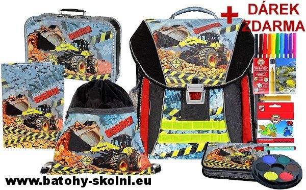 Školní batoh Emipo 5 dílný set Builder Bagr - Doprava Zdarma - obrázek 1