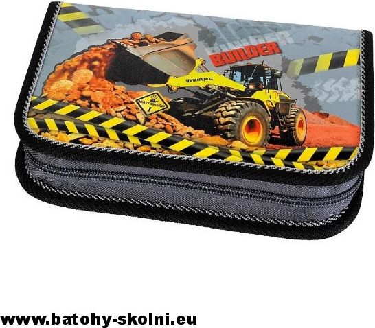 Jednopatrové školní pouzdro Emipo 2 klopy Builder bagr - obrázek 1