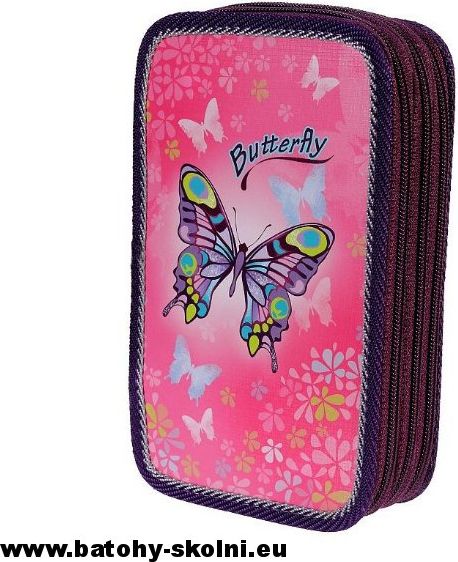Třípatrový školní penál Emipo Butterfly motýl - obrázek 1