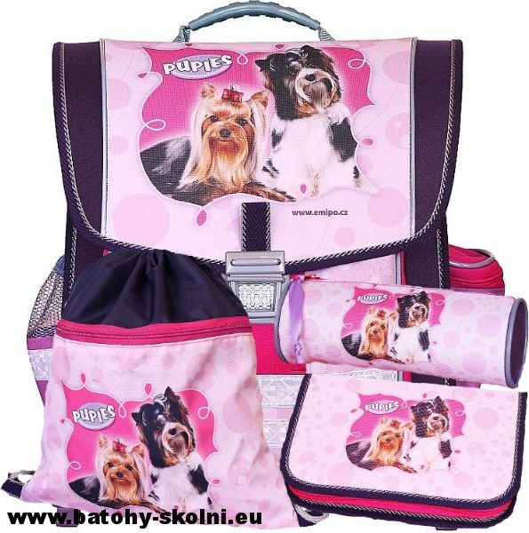 Školní aktovka Emipo Ergonomic 4 dílný set > varianta Pupies - obrázek 1