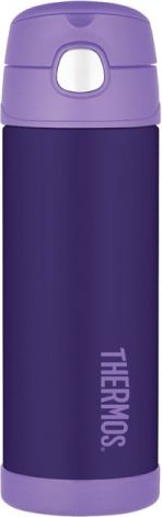 Thermos Dětská termoska s brčkem - fialová - obrázek 1