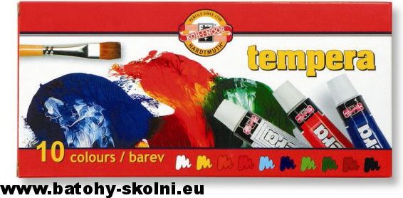 Malé temperové barvy Koh-i-noor 162526-10 barev 10ml - obrázek 1