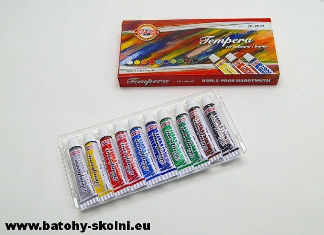 Malé temperové barvy Koh-i-noor 162526-10 barev 10ml - obrázek 2