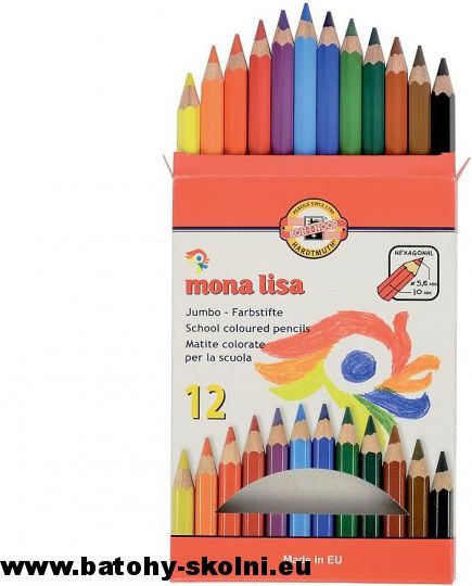 Pastelky Koh-i-noor školní silné OK 10 Mona Lisa 3372-12 barev - obrázek 1
