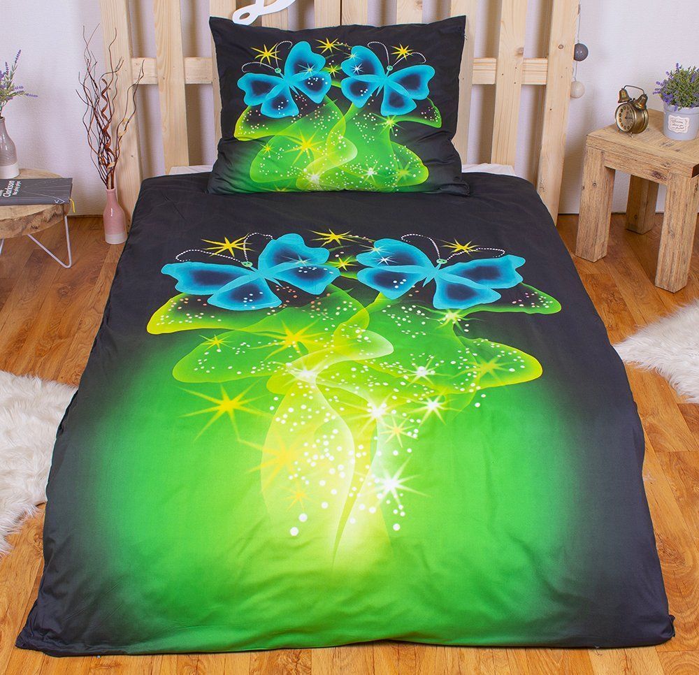 TopProsteradla.cz 3D povlečení 140x200 + 70x90 - Kouzelní motýlci - obrázek 1