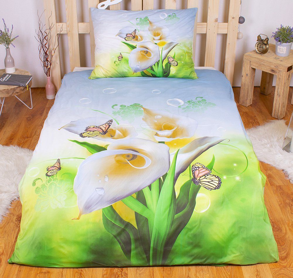 TopProsteradla.cz 3D povlečení 140x200 + 70x90 - Bílá Kala - obrázek 1