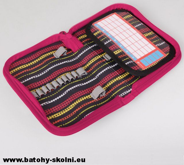 Jednopatrový školní penál Topgal CHI 190 A2 - Black-Magenta - obrázek 3