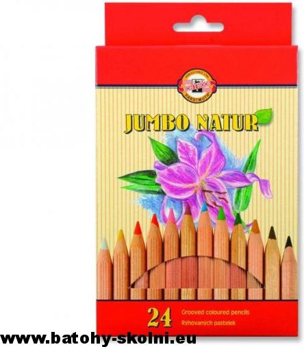Pastelky Koh-i-noor 2174N silné rýhované 24 barev - obrázek 1