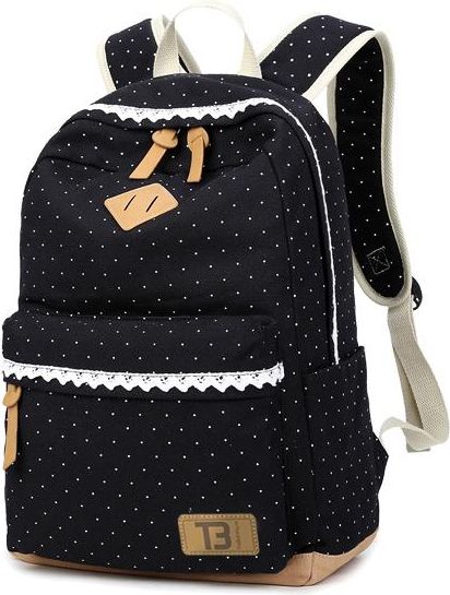 Dámský studentský batoh Canvas TopBags dot - Black 19 l - obrázek 1