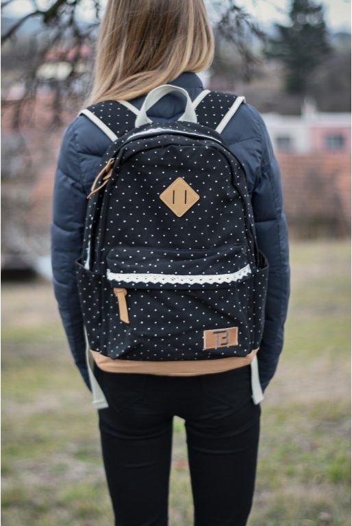 Dámský studentský batoh Canvas TopBags dot - Black 19 l - obrázek 2
