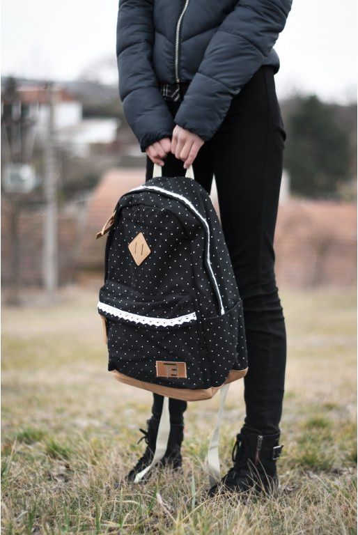 Dámský studentský batoh Canvas TopBags dot - Black 19 l - obrázek 3