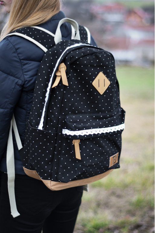 Dámský studentský batoh Canvas TopBags dot - Black 19 l - obrázek 7