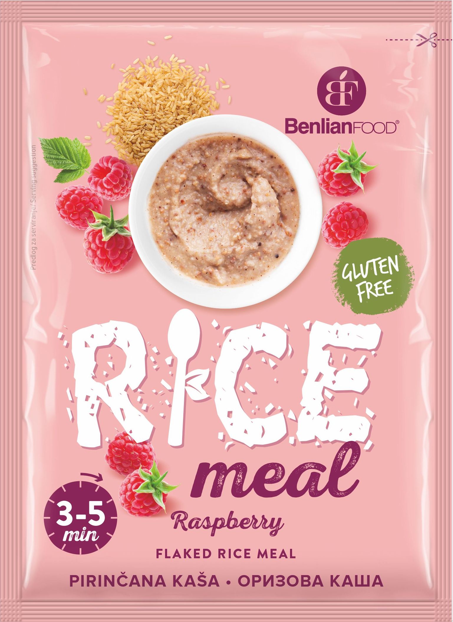 Rice Meal Raspberry kaše z hnědé rýže 60 g - obrázek 1