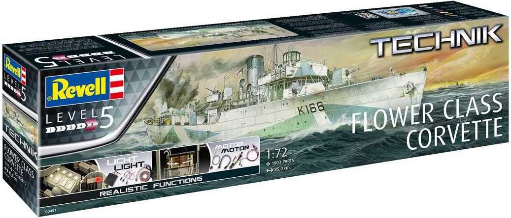 REVELL Plastic ModelKit TECHNIK loď 00451 - Flower Class Corvette (1:72) - obrázek 1