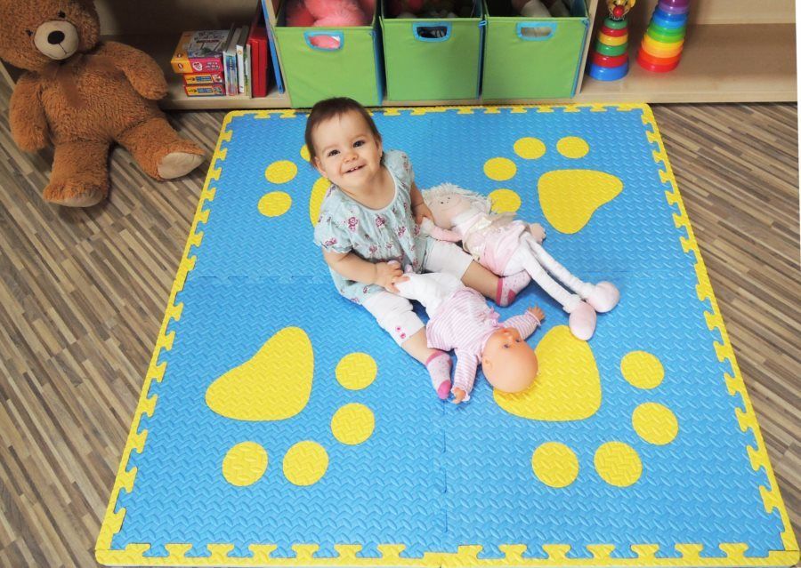 Pěnový BABY koberec s okraji - modrá,žlutá - obrázek 5