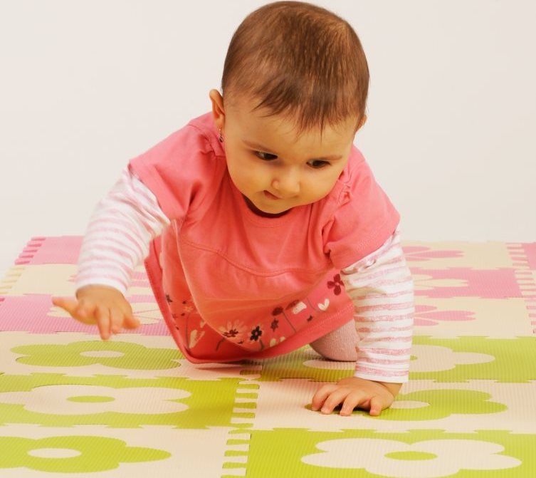 Pěnové BABY puzzle Zelené kytičky Z (29,5x29,5) - obrázek 2
