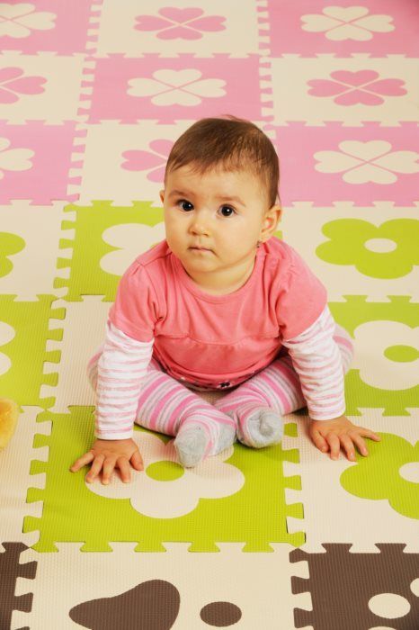 Pěnové BABY puzzle Zelené kytičky Z (29,5x29,5) - obrázek 3