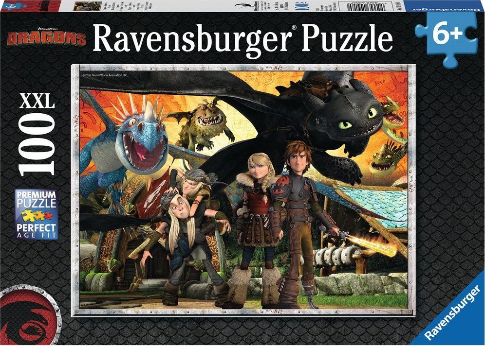RAVENSBURGER Puzzle Jak vycvičit draka: Přátelé XXL 100 dílků - obrázek 2