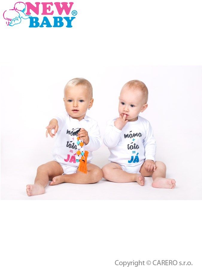 Body s potiskem New Baby máma plus táta rovná se JÁ&nbsp;-&nbsp;62 (3-6m) - obrázek 2