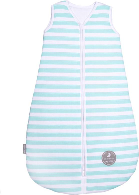 Natulino dětský letní spací pytel pro miminko, MINT STRIPES / WHITE, 1vrstvý, N (0 - 3 měsíce) - obrázek 1