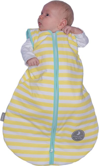 Natulino dětský spací pytel pro miminko, YELLOW STRIPES / MINT, 2vrstvý, S (0 - 6 měsíců) - obrázek 2
