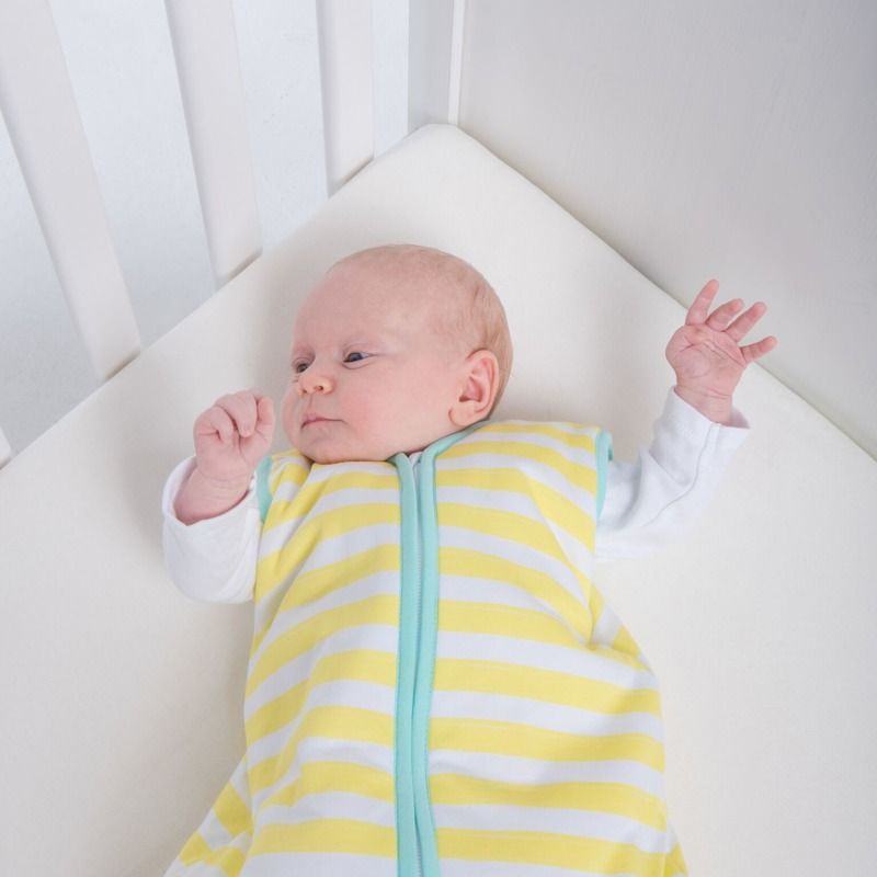 Natulino dětský spací pytel pro miminko, YELLOW STRIPES / MINT, 2vrstvý, S (0 - 6 měsíců) - obrázek 4