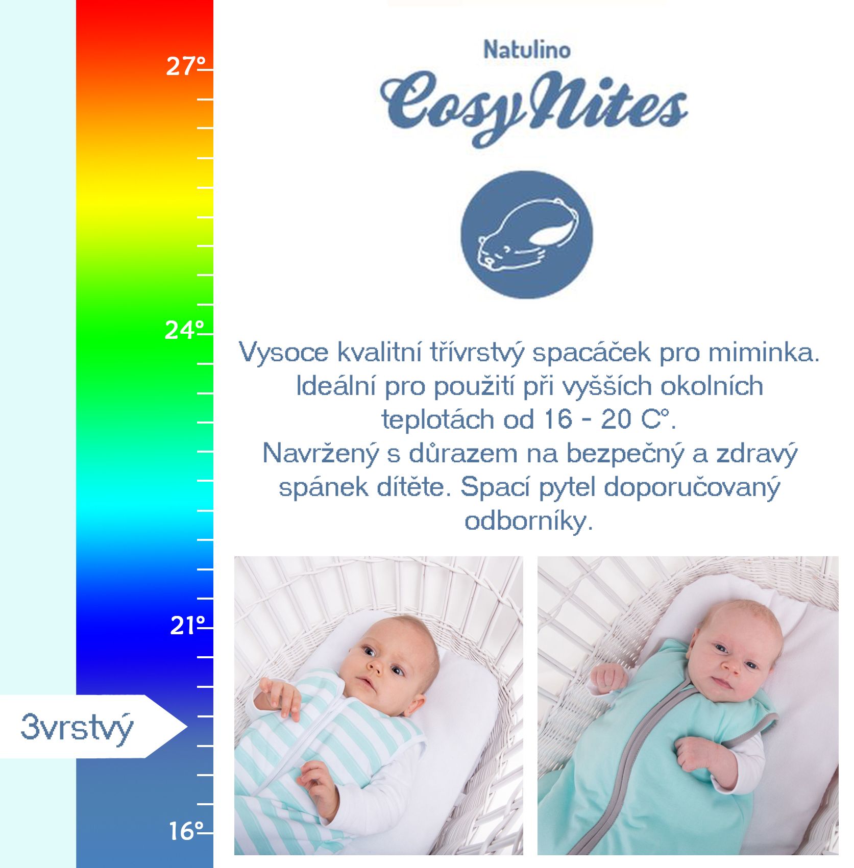 Zimní spací pytel pro miminko, L (12 - 18 měsíců) - obrázek 7
