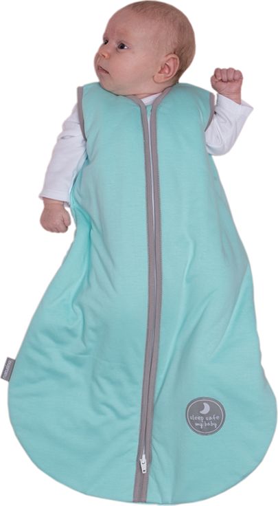 Natulino dětský letní spací pytel pro miminko, NATURAL MINT / WARM GREY, 1vrstvý, M (6 - 12 měsíců) - obrázek 1