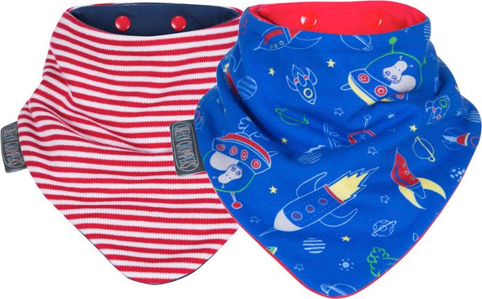 Slintáčky Red Stripes & Rockets Neckerbibs - obrázek 1