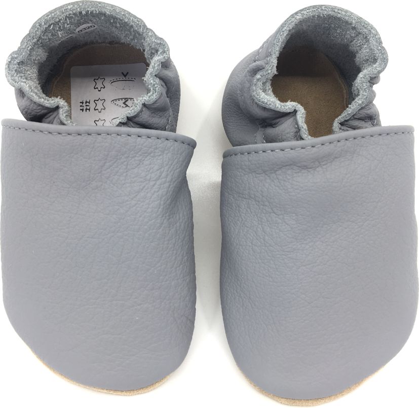 Kožené barefoot capáčky BaBice Šedé BA-088 Velikost: 17 - obrázek 2