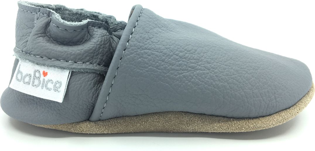 Kožené barefoot capáčky BaBice Šedé BA-088 Velikost: 17 - obrázek 3