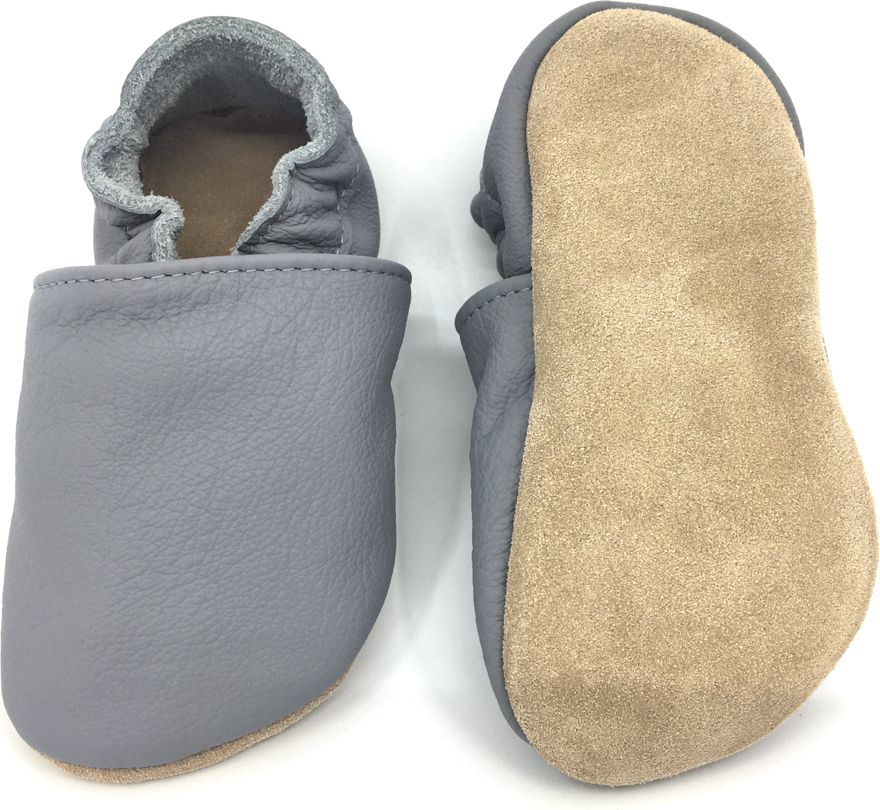 Kožené barefoot capáčky BaBice Šedé BA-088 Velikost: 17 - obrázek 4