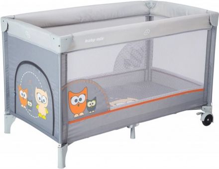 Dětská cestovní postýlka Baby Mix Sova šedá, Šedá - obrázek 1