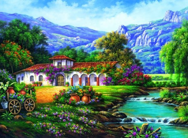 TREFL Puzzle Hacienda u řeky 3000 dílků - obrázek 1